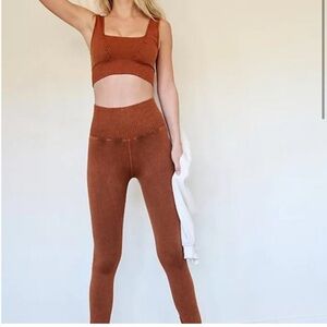 Free People Movement Good Karma High Rise 7/8 Legging Toasted Coconut XS/S